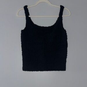 SKIMS Black Fuzzy Sleeveless Tank Top - cozy collection NWOT very soft + comfy